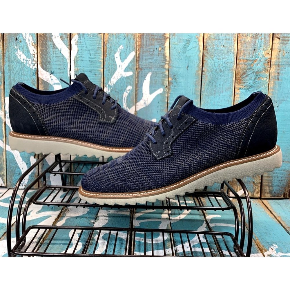 Joseph Abboud Mens Knit Oxford Blue Lace Up Casual Sneaker Shoe Sz 8.5M